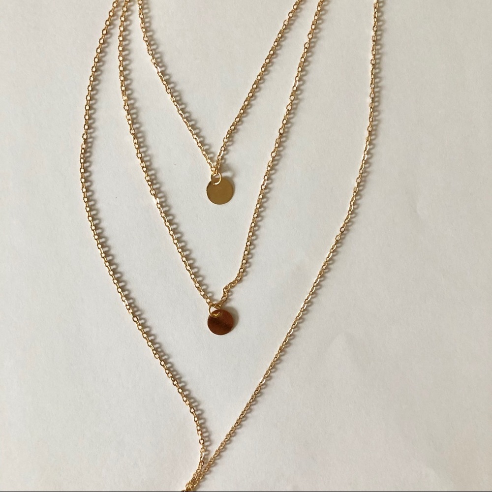Dainty Layered Disc Necklace Set - Picture 3 of 7